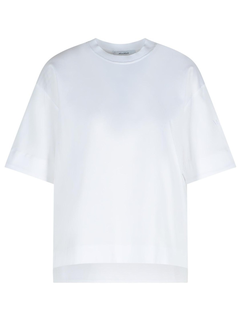 Max Mara Maser Short White Cotton T-shirt In White