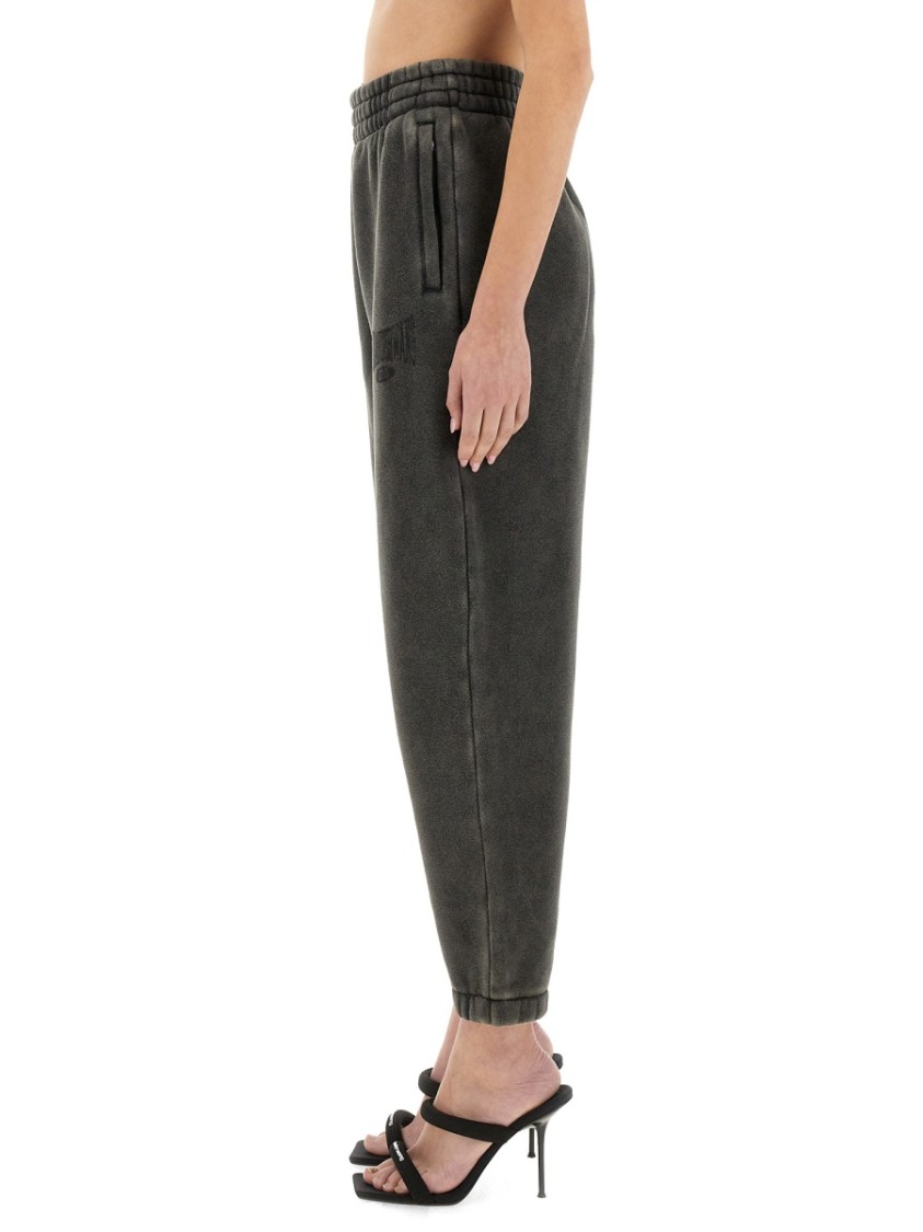 Alexander Wang Logo Print Sweatpants In Black