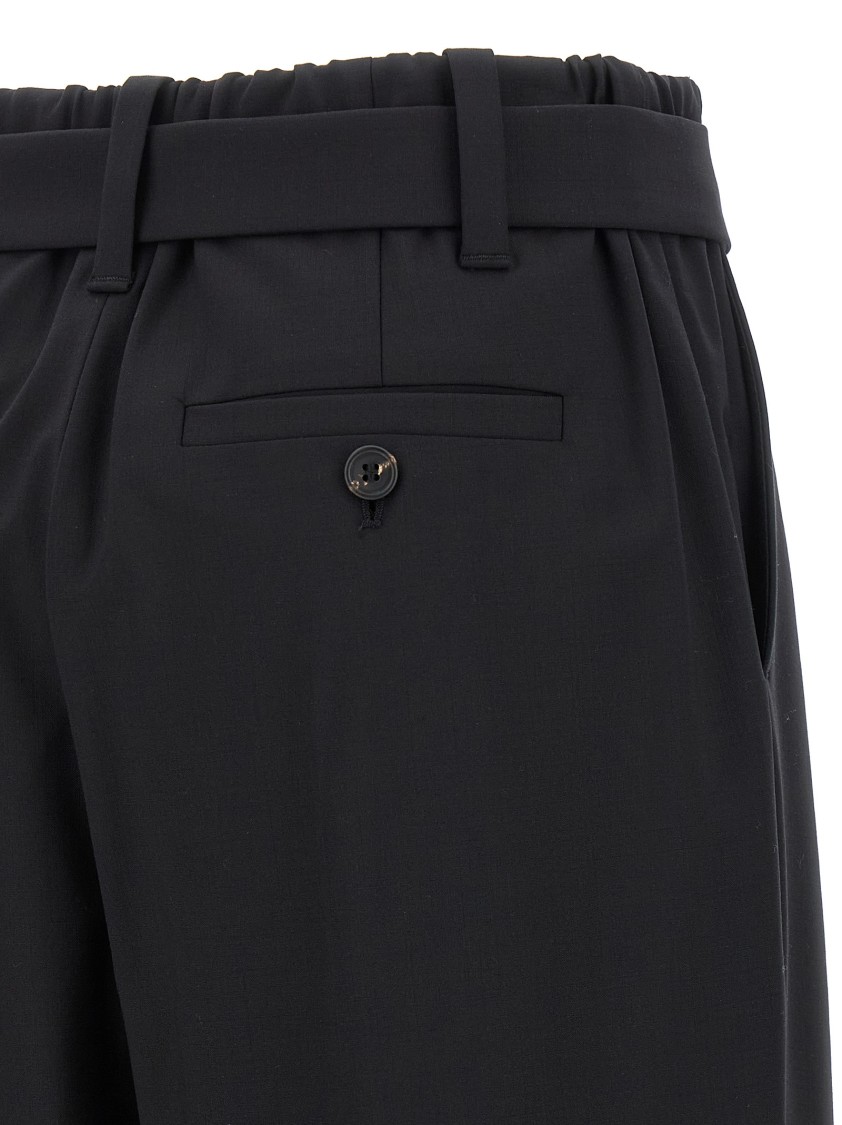 Brunello Cucinelli Pleated Belted Trousers In Black