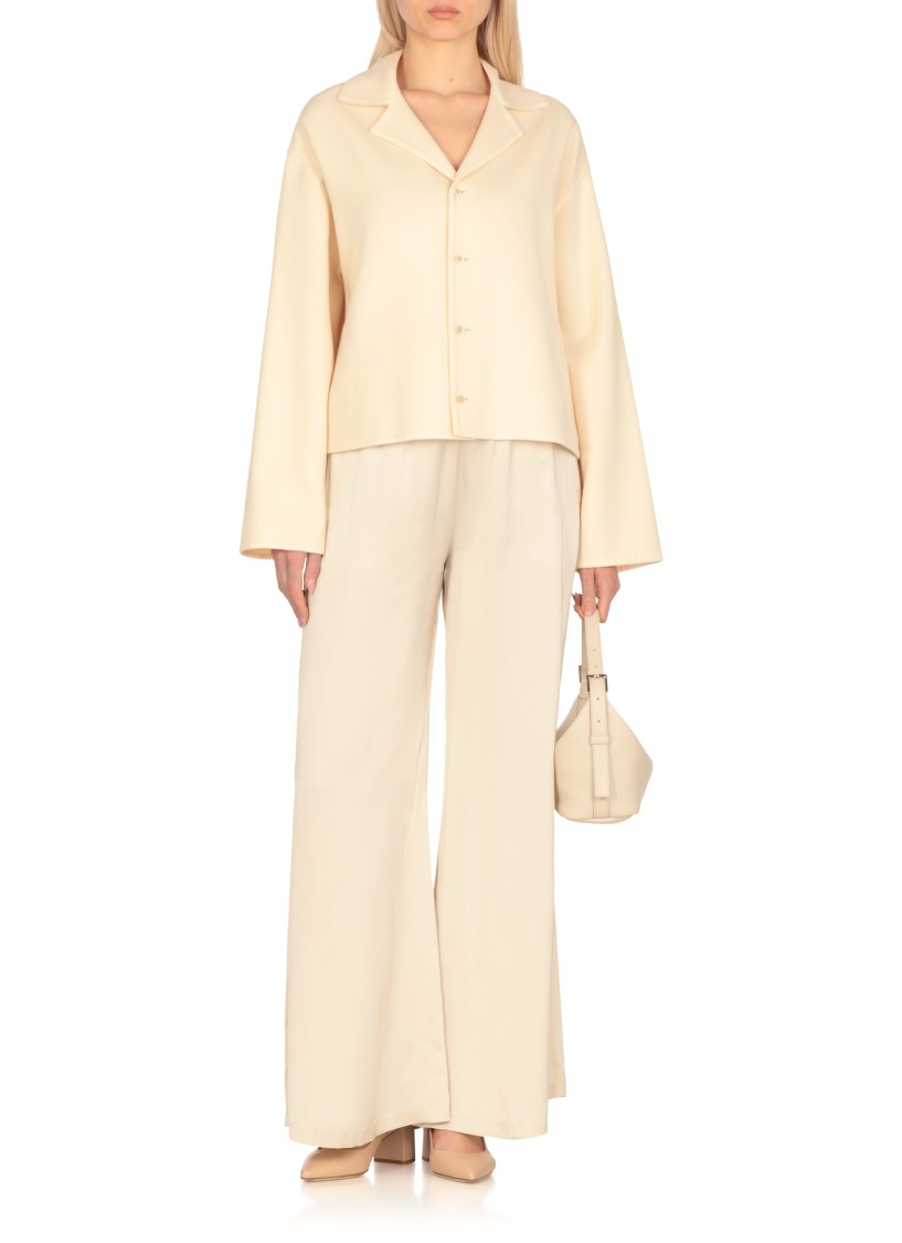 Shop Fabiana Filippi Ivory Wool Blazer In White