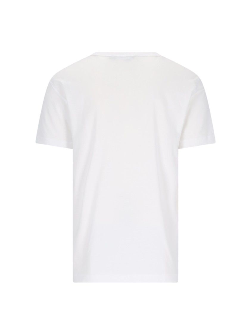 Dolce & Gabbana White Crewneck T-shirt With Logo Plate In Cotton Man In White