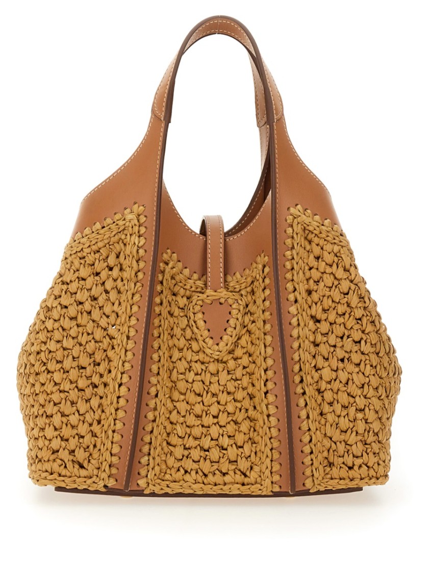 Shop Tod's "t Timeless" Mini Shopper Bag In Brown