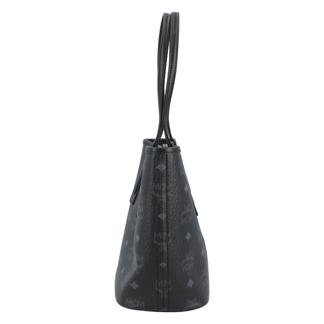 Mcm Reversible Liz Shopper In Visetos In Black