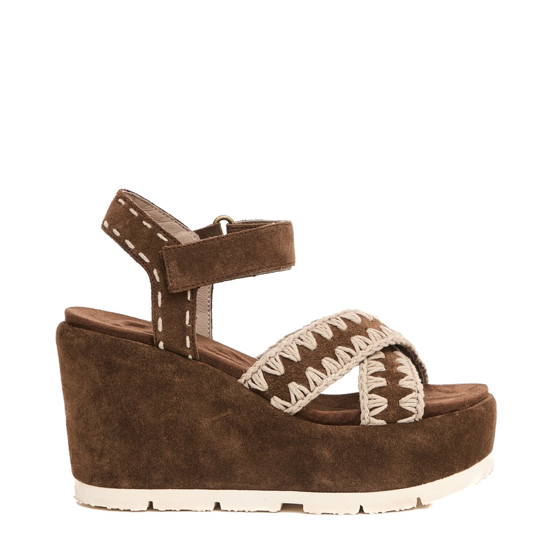 MOU MOU WEDGE SANDAL WITH CRISSCROSS STRAP