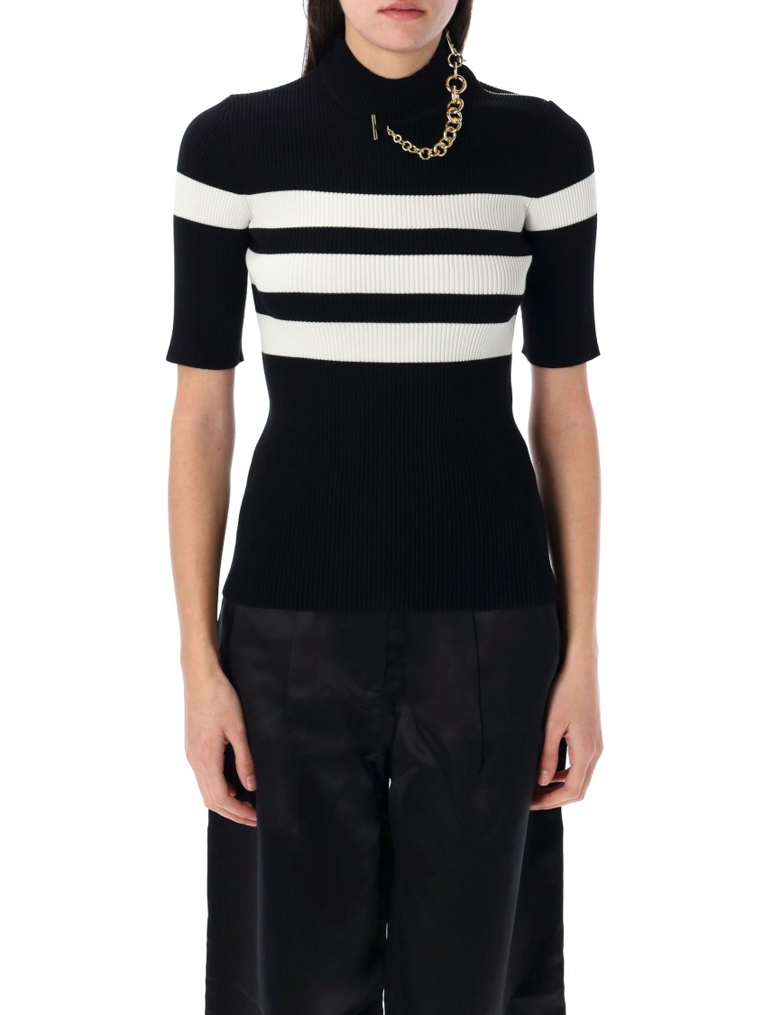 Jean Paul Gaultier The Viscose Knitted Short Sleeves Pullover In Black
