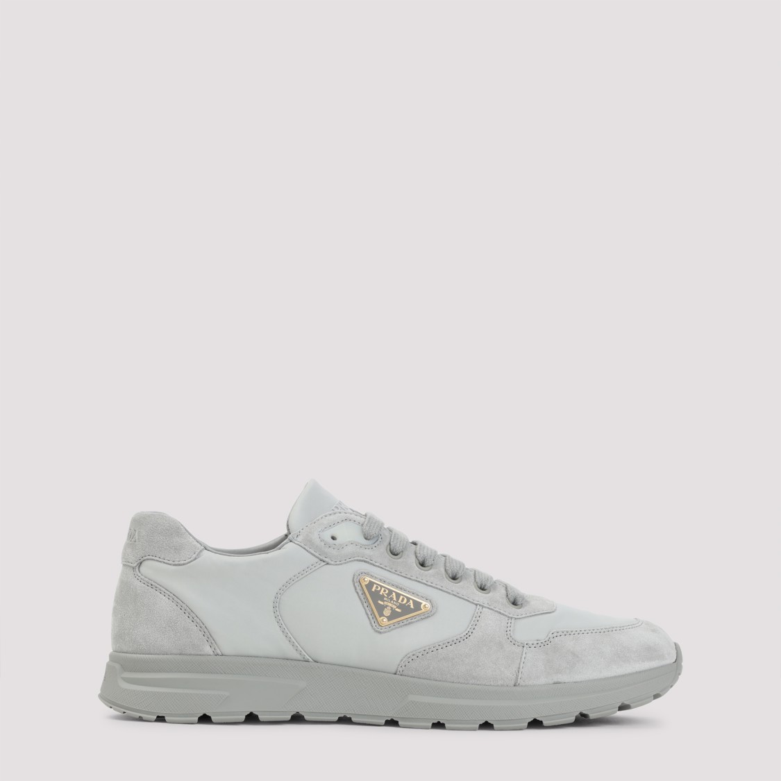 Prada Modern Grey Sneakers With Textured Design