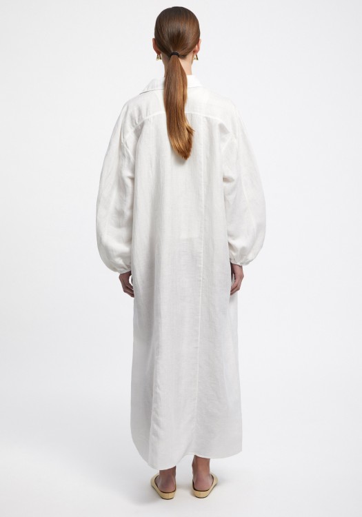 オールインワン・サロペット Aeron Ann - Linen Shirt Dress Aeron Ann - Linen Shirt Dress Maxi in White | THE LIST