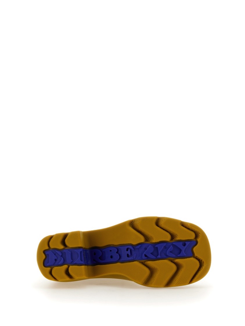 Shop Burberry "marsh" Boots In Gold