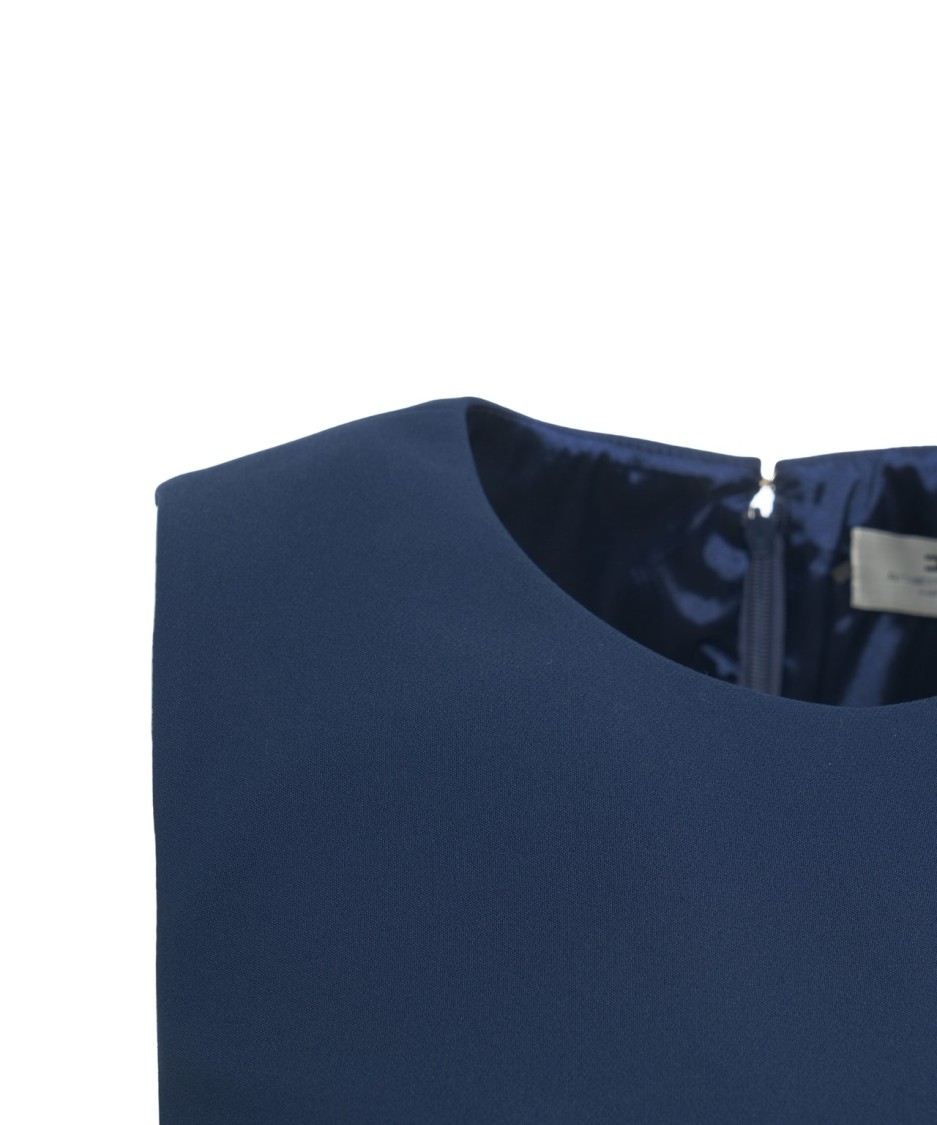 Elisabetta Franchi Slim Fit Blue Mini Dress With Metallic Accents In Blue