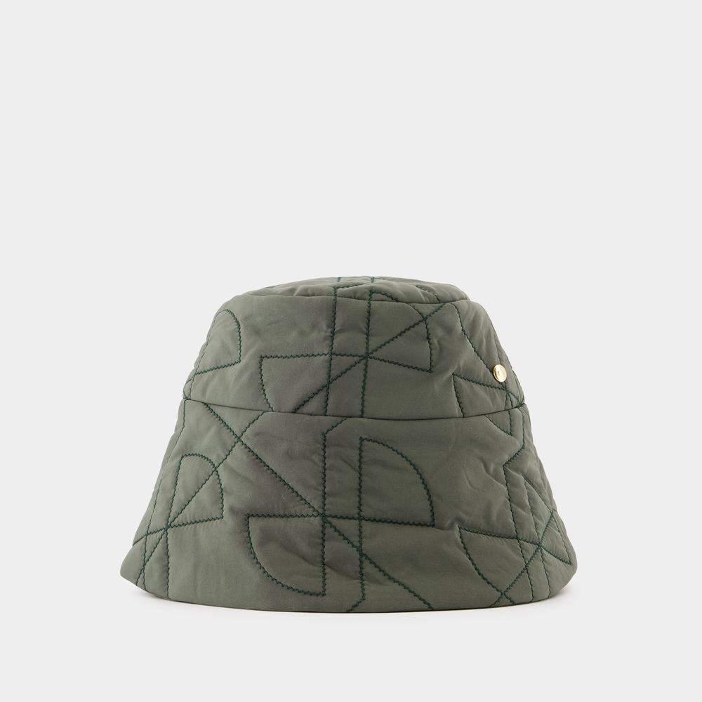 Patou Quilted Bucket Hat In Green