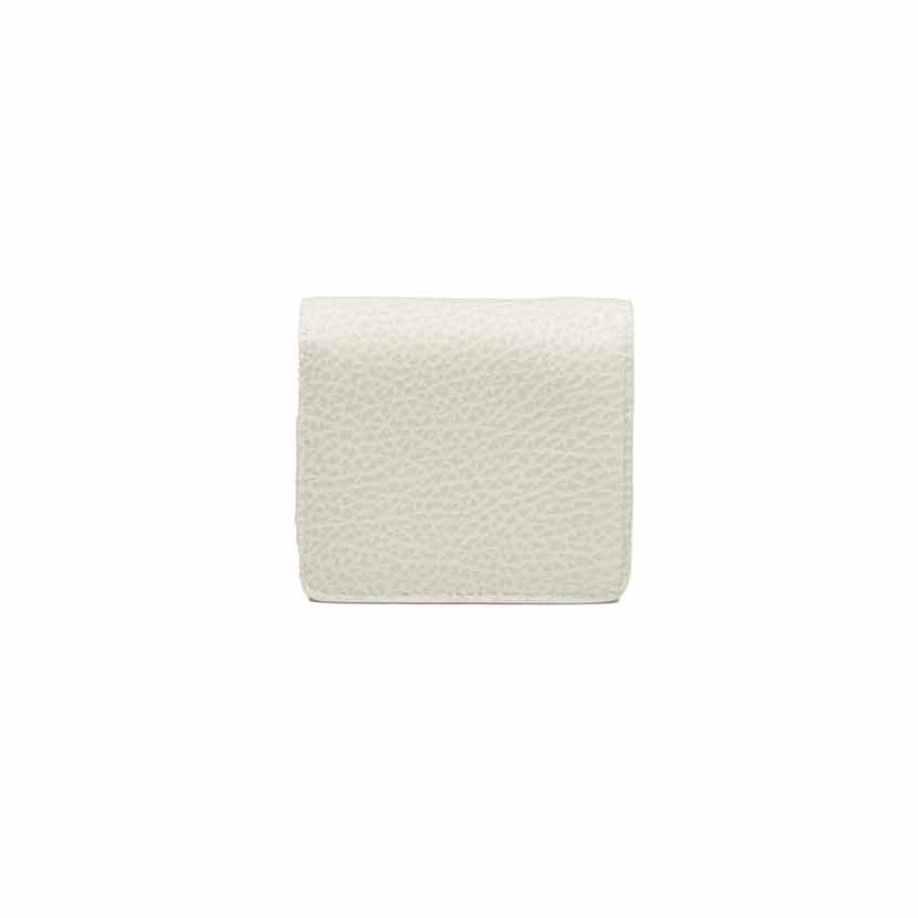 Maison Margiela Mini Wallet With Removable Silver Chain Strap In White