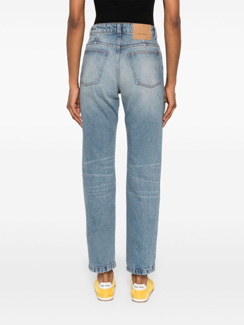 Shop Ami Alexandre Mattiussi Ami Imperial Blue Cotton Patch Jeans