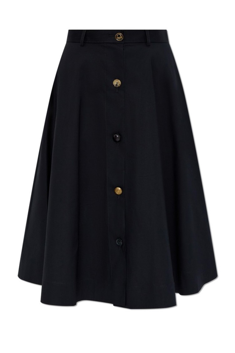 Moschino A-line Black Skirt With Button-down Front