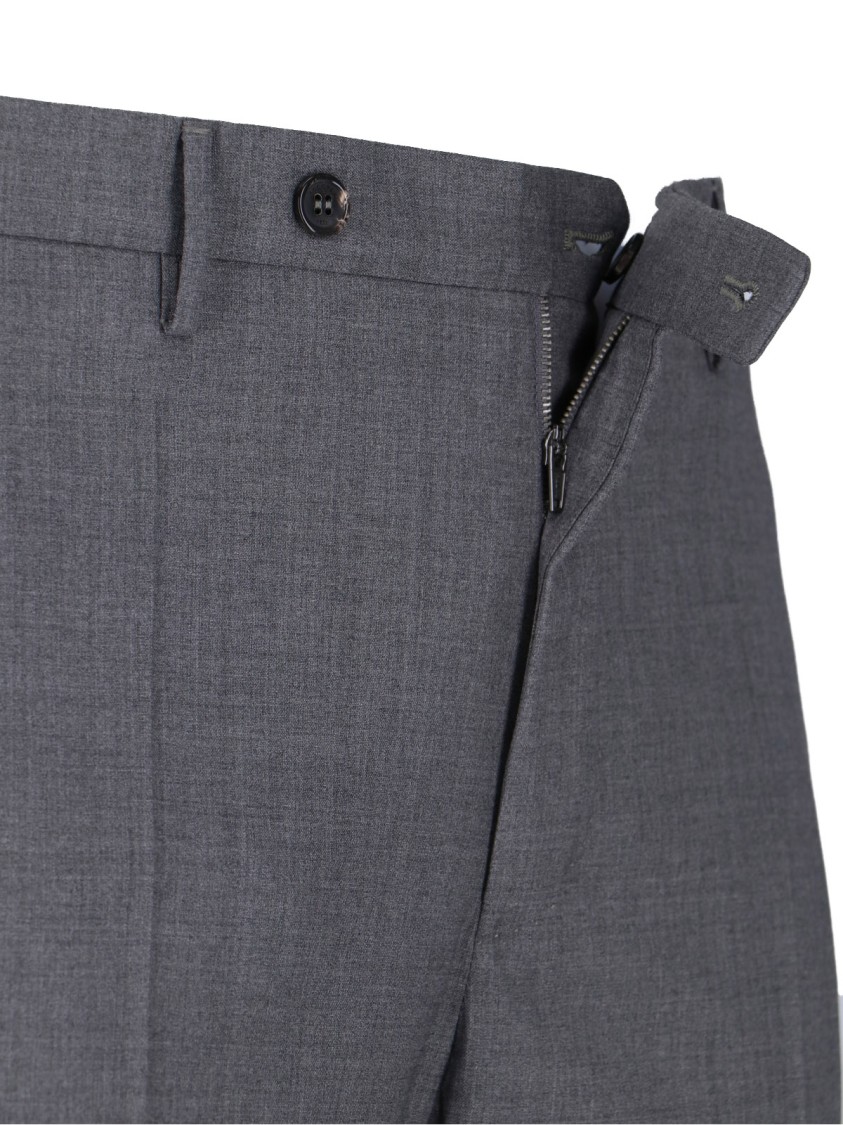 Incotex High-waisted Virgin Wool Chino Pants In Grey