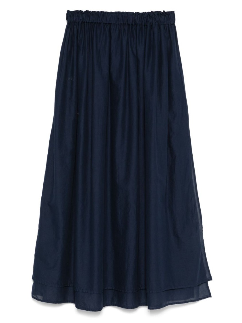 Jucca Navy Blue Cotton Midi Skirt In Blue