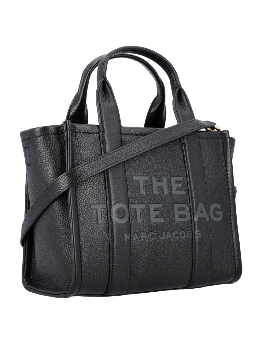 Marc Jacobs The Mini Tote Leather Bag In Black