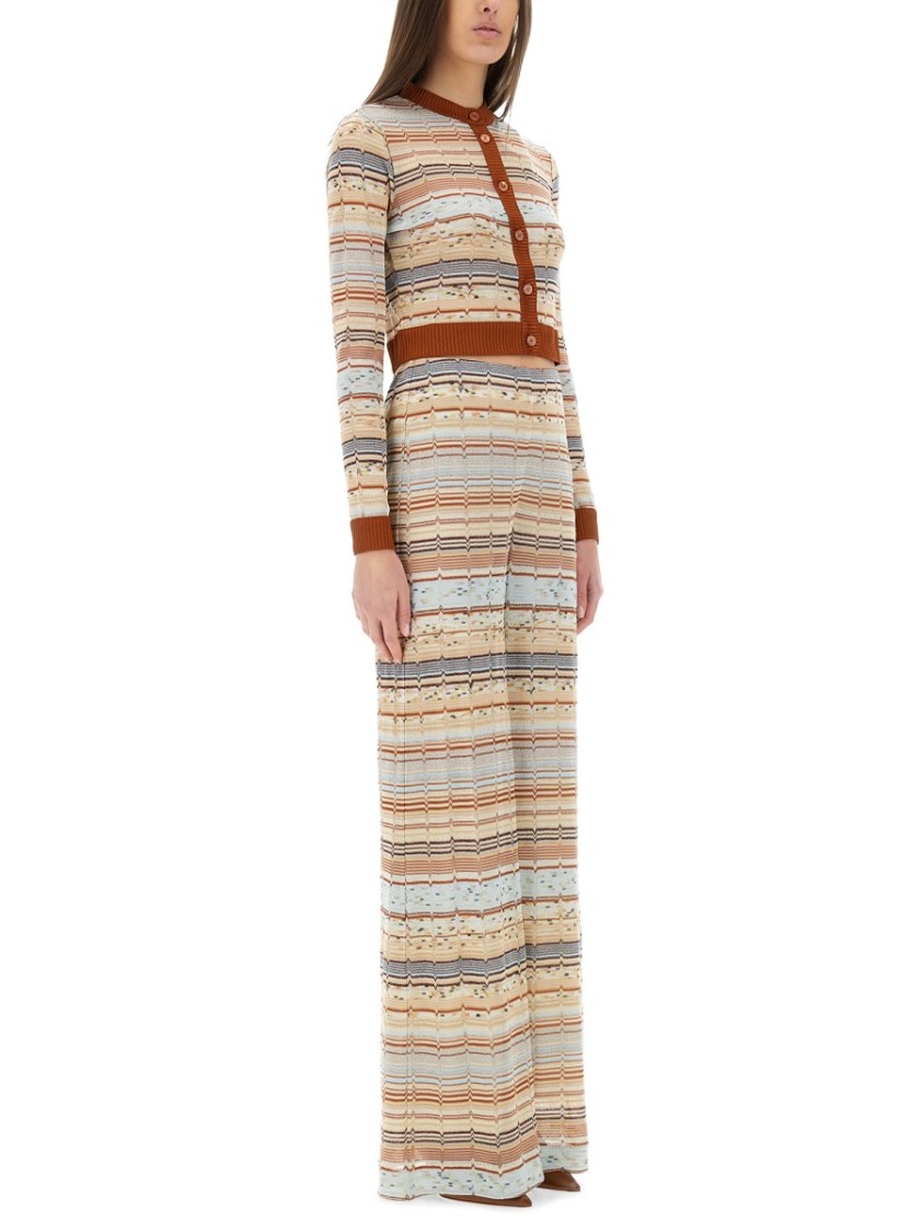 Shop Missoni Striped Pattern Cardigan In Multicolor