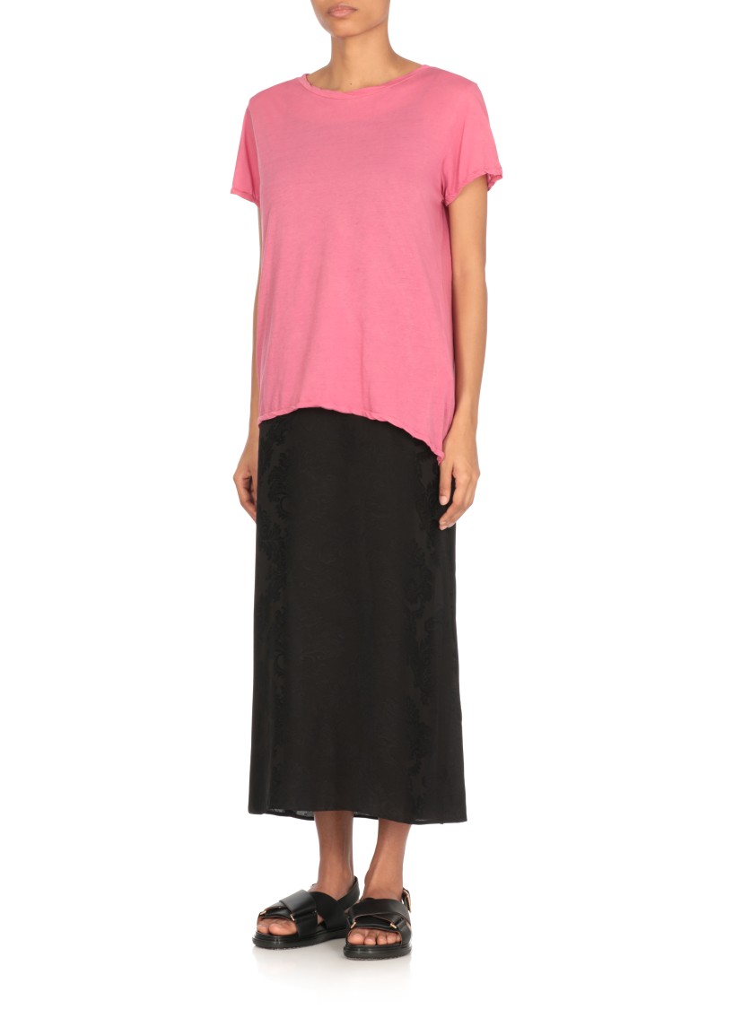 Shop Avant Toi Fuchsia Cotton T-shirt