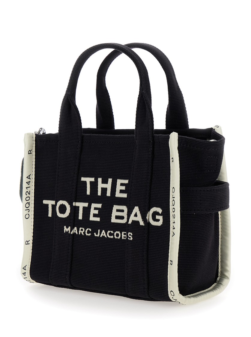 Shop Marc Jacobs Small Tote' Black Handbag With Jacquard Logo