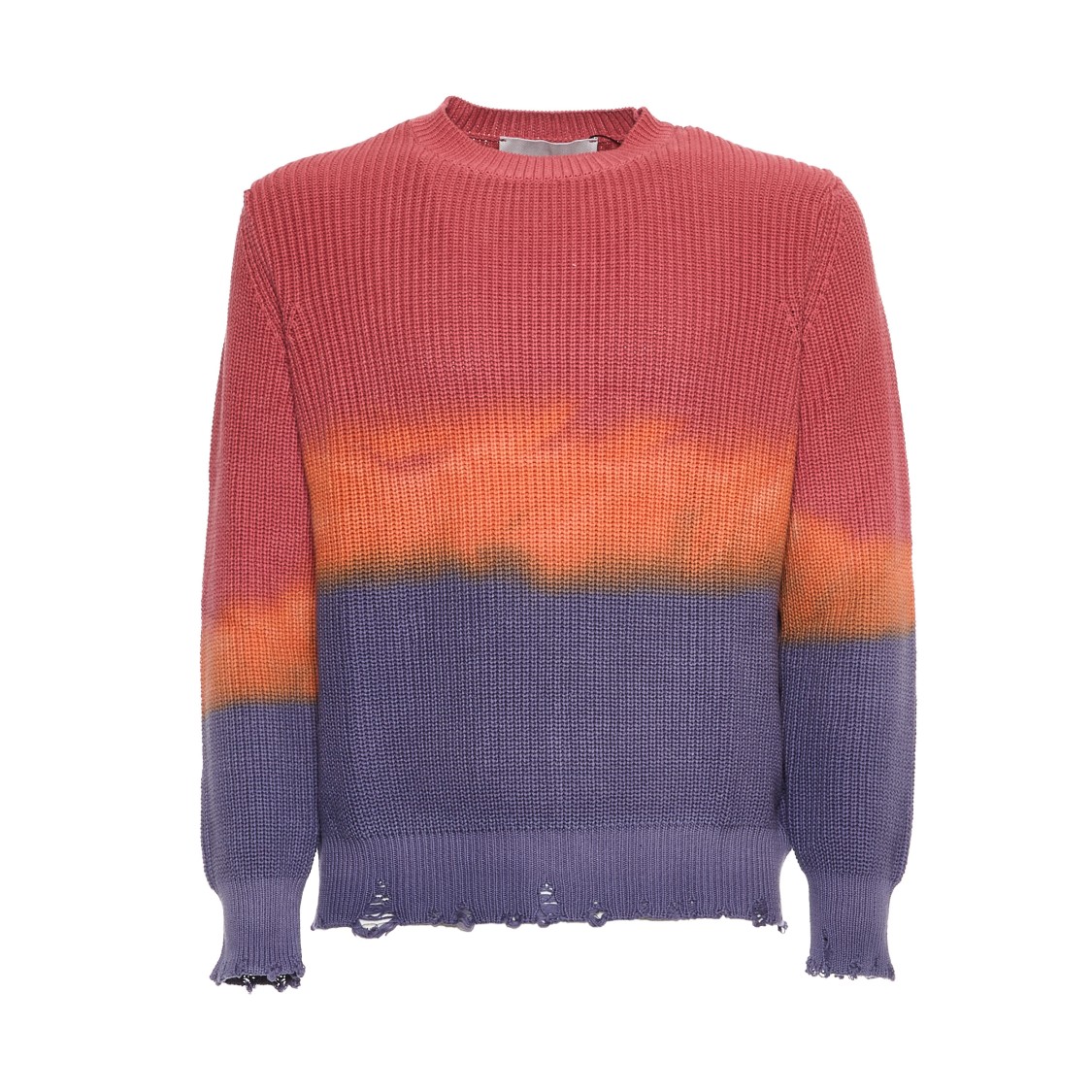 AMARANTO AMARANTO CREW-NECK SWEATER WITH UNIQUE DÉGRADÉ EFFECT