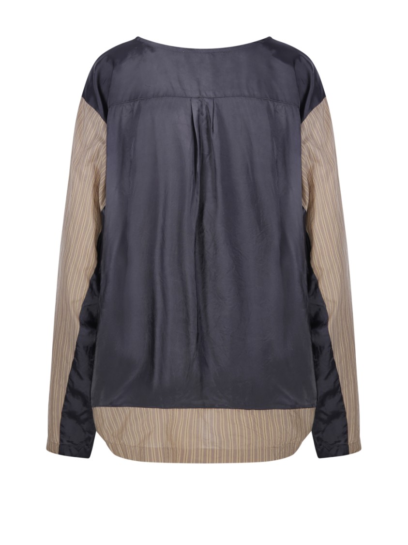 DRIES VAN NOTEN DRIES VAN NOTEN CAIAS LOOSE FIT ASYMETRICAL TOP WITH CONTRAST PANEL