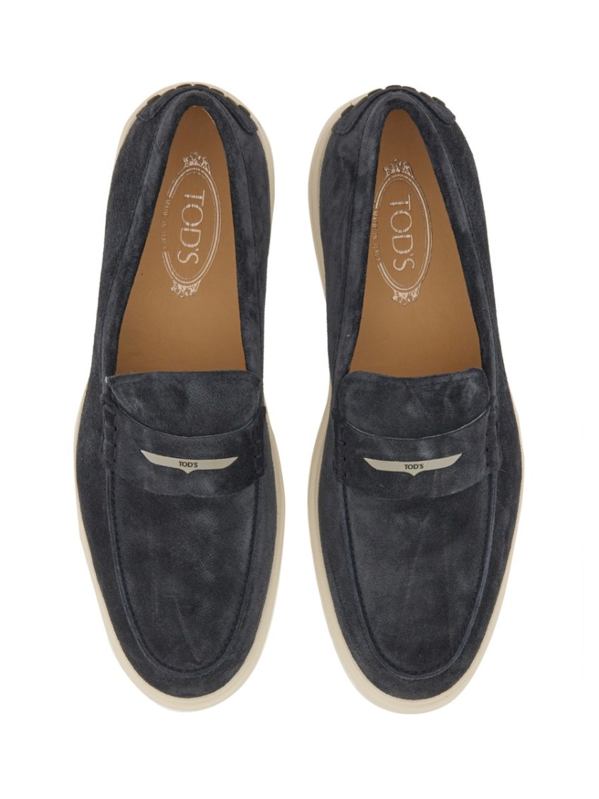 Tod's Classic Grey Suede Loafers In Grey