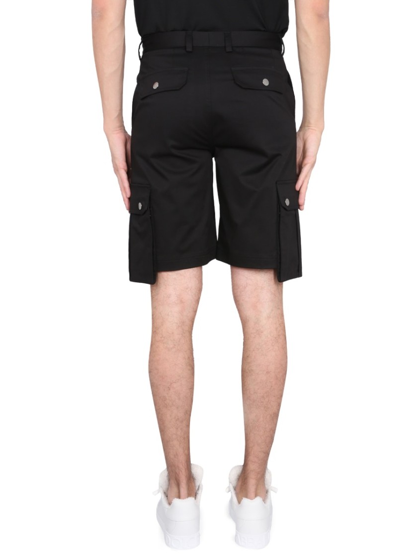 Dolce & Gabbana Cargo Bermuda Shorts Featuring Multiple Pockets In Black