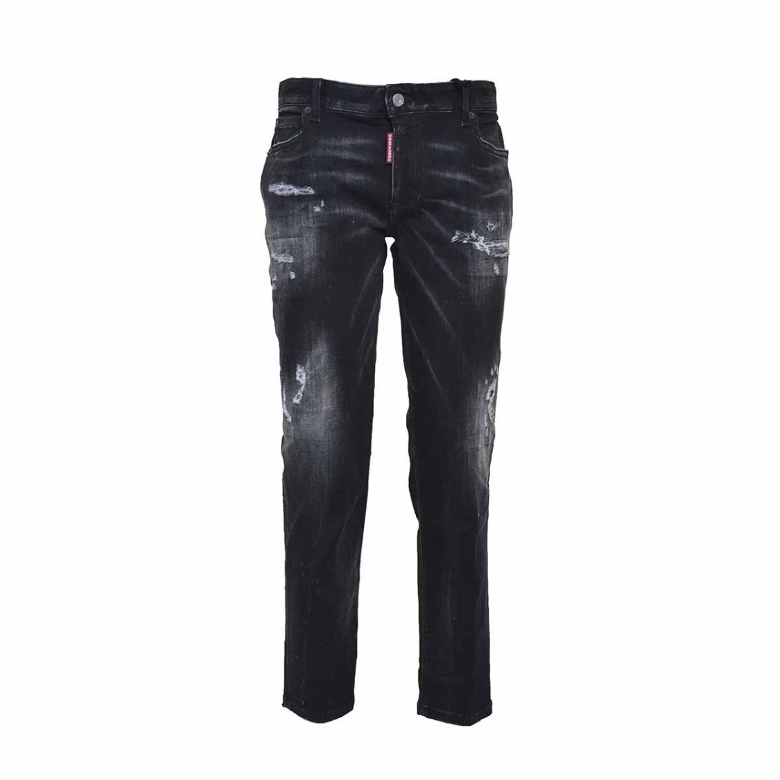 Shop Dsquared2 Black Mid-rise Cropped Twiggy Jeans