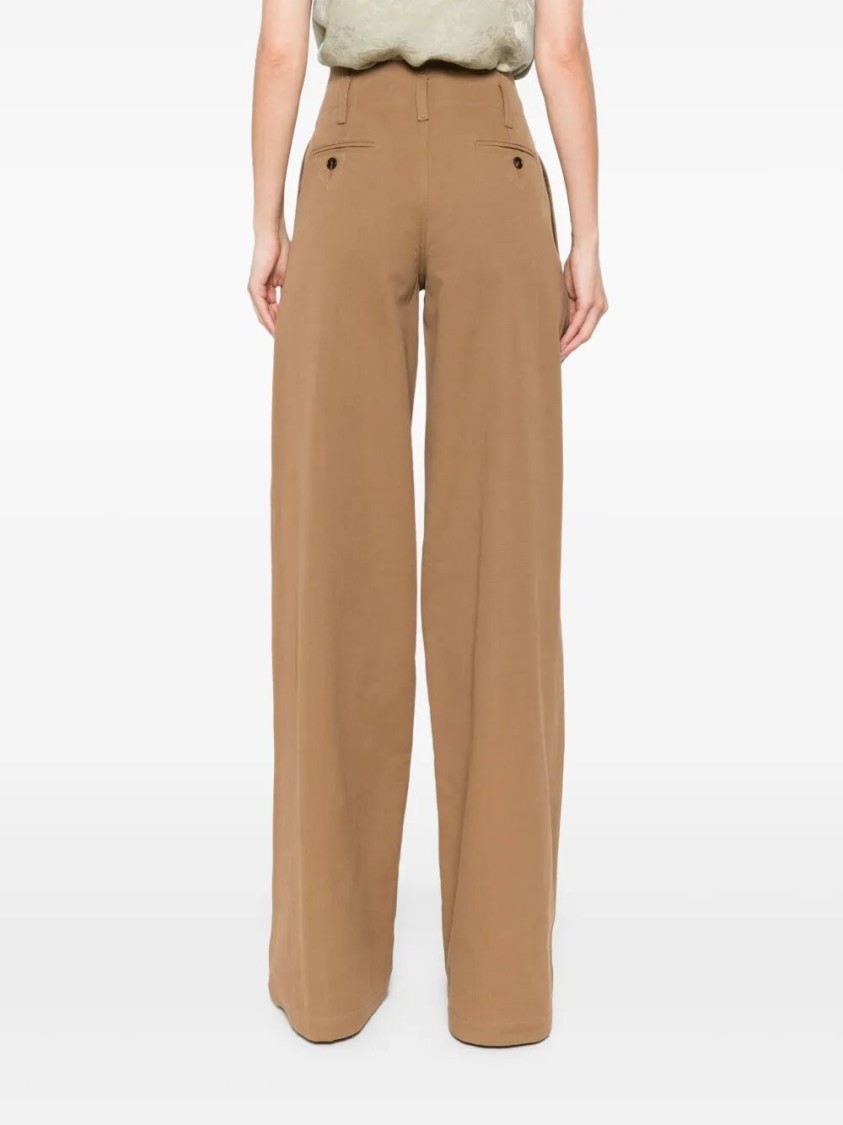 Chloé High-waisted Wide-leg Pants With Tailored Detailing In Brown