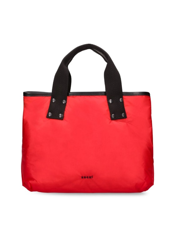 Sacai Skytex Logo Shopping Bag Tote Bag in Red | THE LIST