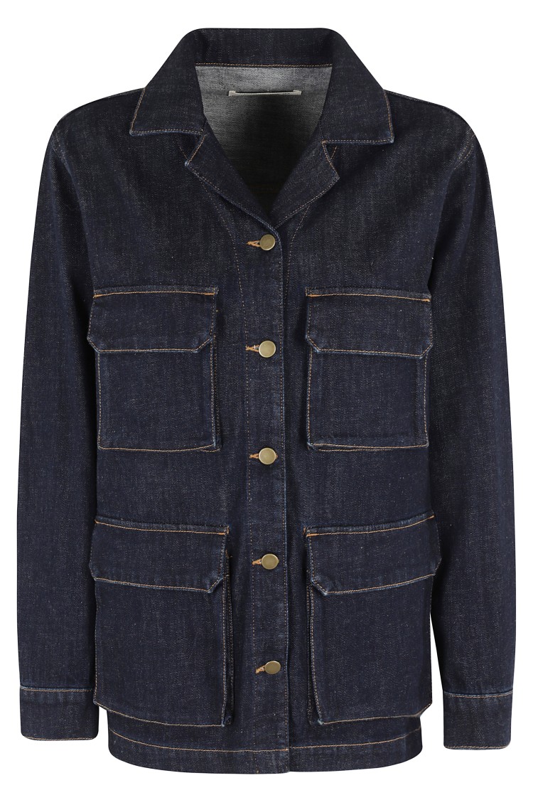 Shop Semicouture Semi Couture Cesira Classic Button-front Shirt Jacket In Blue