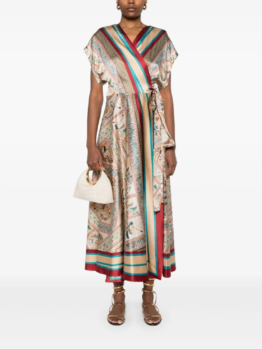 Pierrelouis Mascia Maxi Dress With Wrap Design