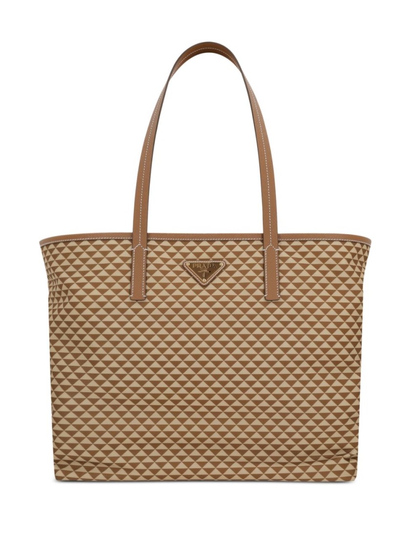 Prada Caramel-coloured Bag In Printed Re-nylon Women In Brown