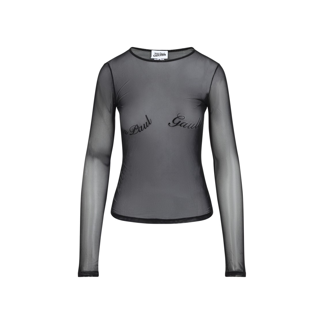 Shop Jean Paul Gaultier Black Top With Velvet Flock