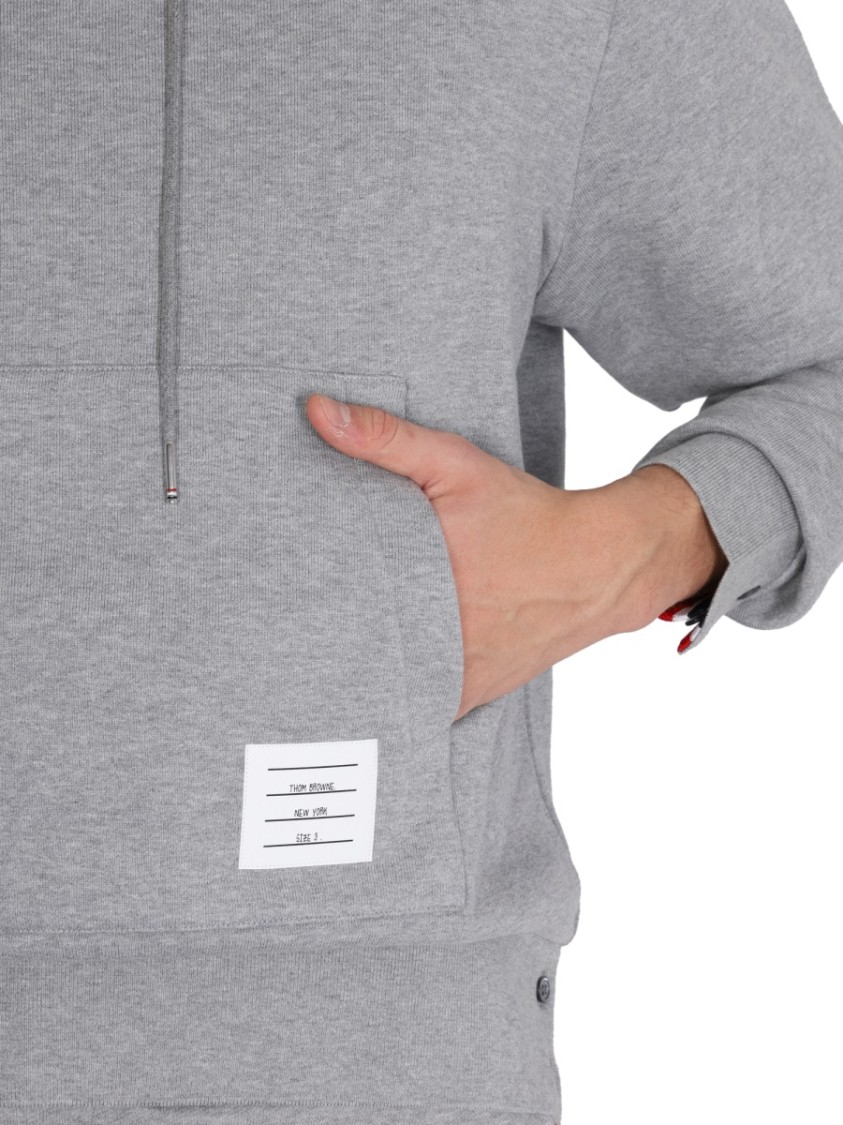 THOM BROWNE THOM BROWNE HOODED SWEATSHIRT WITH DRAWSTRING