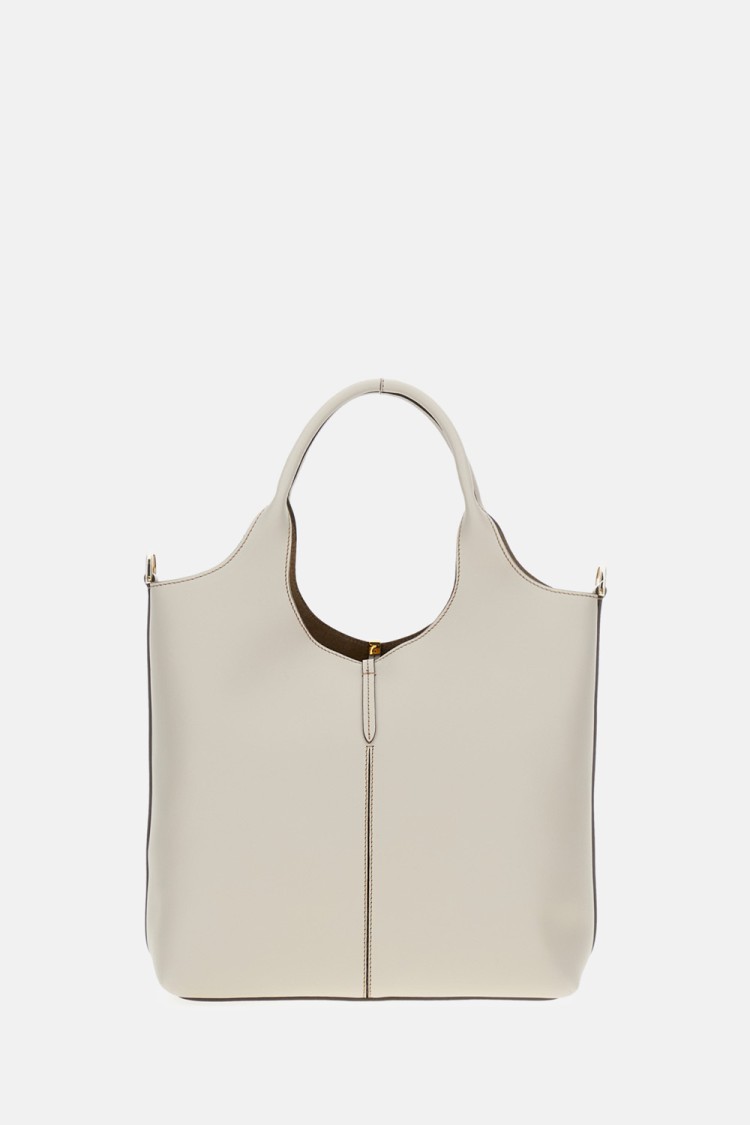 Tod's Minimalist White Handbag With Cut-out Handle In White