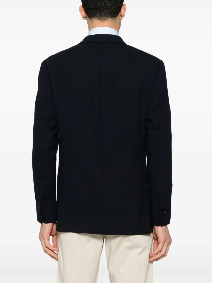 Sartorio Napoli Double-breasted Tailored Wool Jacket In Black