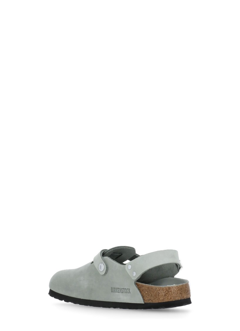 Birkenstock 'tokio' Light Blue Mules With Buckles On The Front And Back In Gray