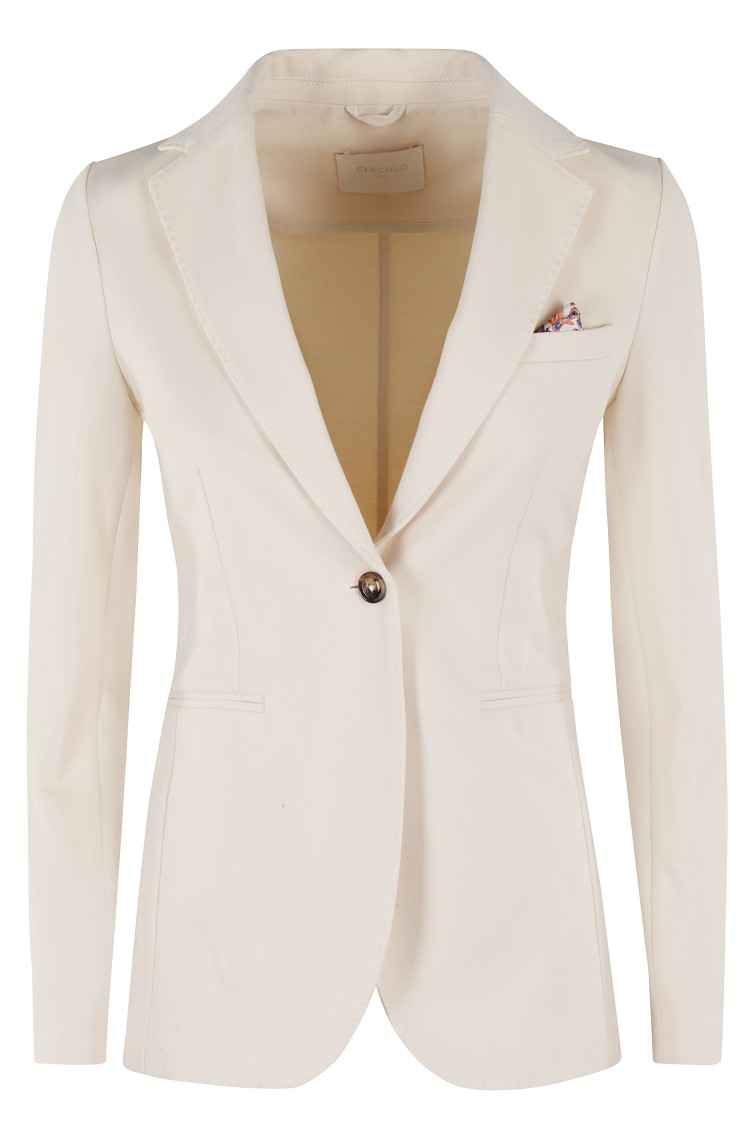 Shop Circolo 1901 Piquet Slim Fit Jacket In Neutrals