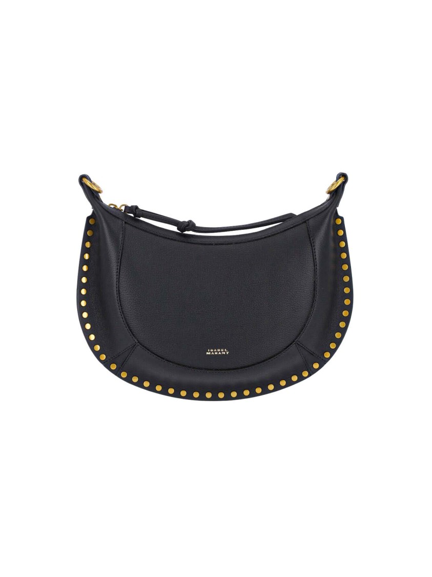 Isabel Marant Oskan Moon Studded Shoulder Bags In Black