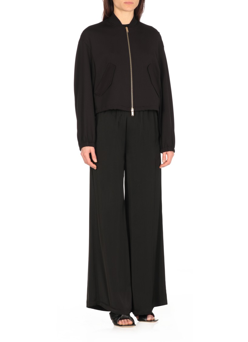 Shop Fabiana Filippi Scuba Bomber Jacket In Black