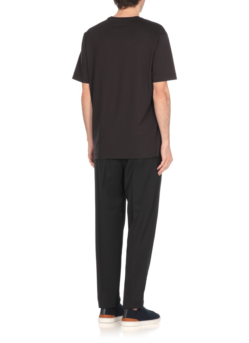 Shop Zegna Blue Cotton T-shirt In Black
