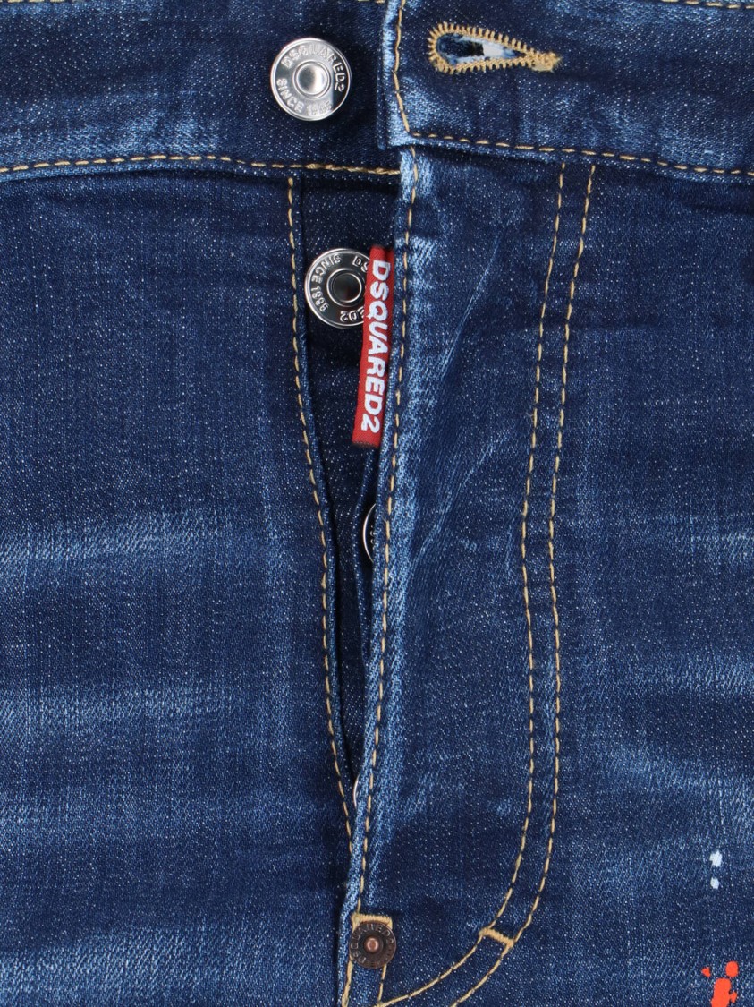 Dsquared2 Medium Easy Red Spots Wash Skater Jean In Blue
