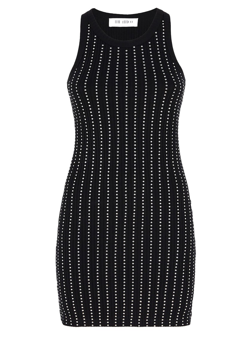 Attico Sleeveless Cotton Top Crystal Studs