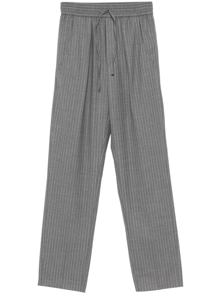 Shop Isabel Marant Charcoal Grey Pinstripe Liska Trousers
