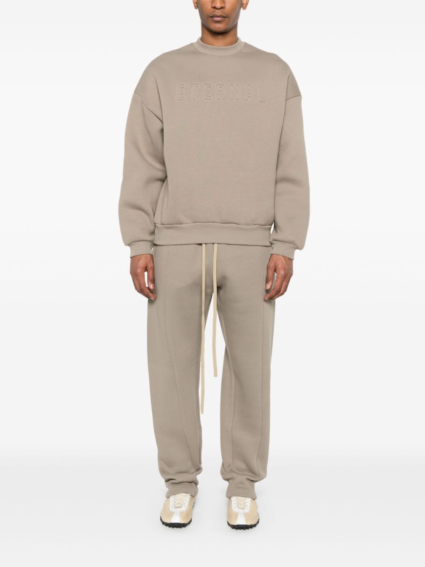 Shop Fear Of God Light Brown Cotton Drawstring Sweatpants