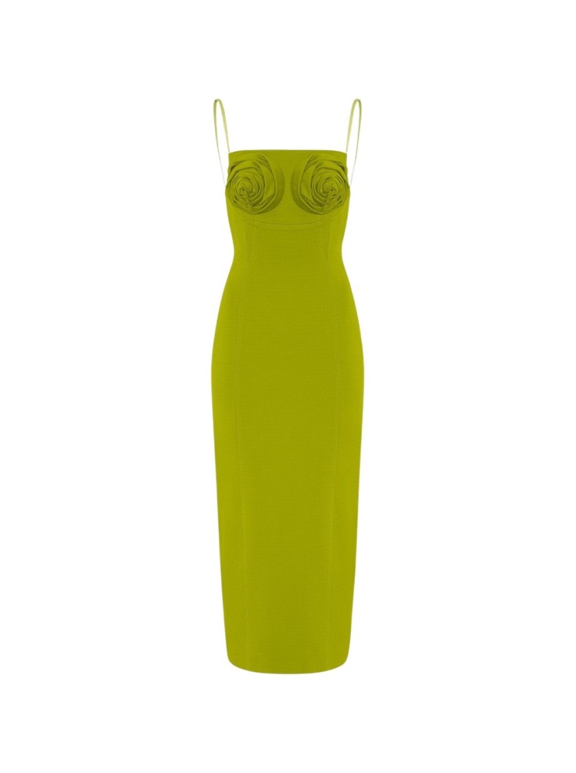 Shop Jean Paul Gaultier Conical Bra Cup Dress Acid Green