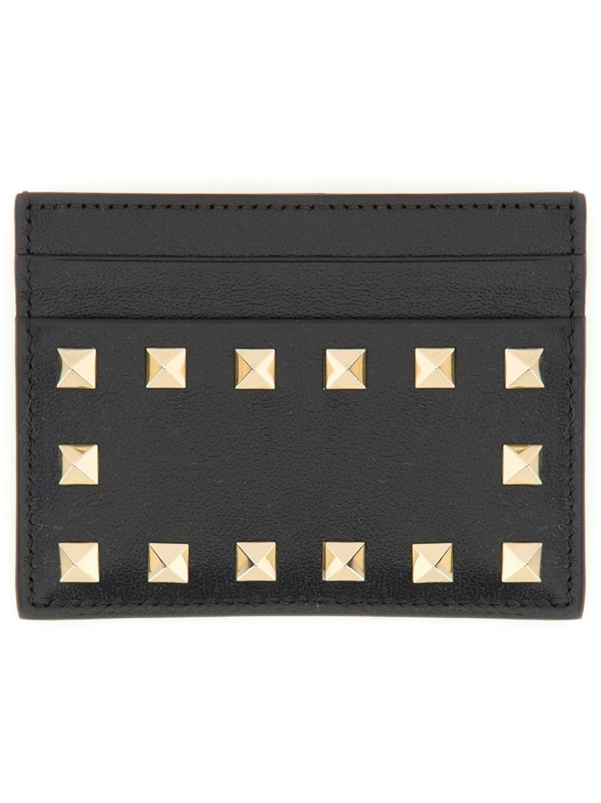 Valentino Rockstud Leather Card Holder