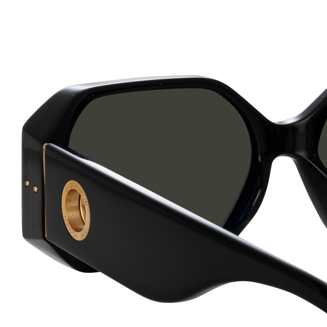 Linda Farrow Bailey Angular Sunglasses In B In Black