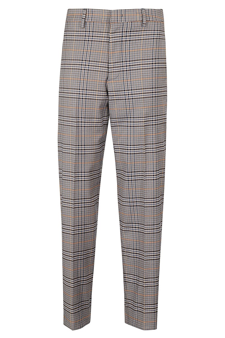 Dondup Tailored Pants With Micaela Check Pattern In Grey